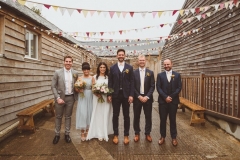 A wedding party in the courtyard