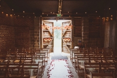 The Realy Rustic Barn set up for a ceremony