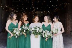 Bridesmaids in the Really Rustic Barn