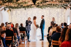 The ceremony in the wedding barn