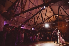 Teh coupel are having their first dance in the Red Brick Barn