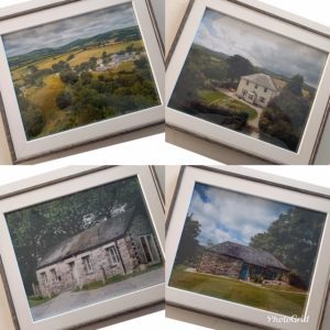 Four Pictures in Frames showing countryside, The House, Cottage 1 and Cottage 2 at The Green